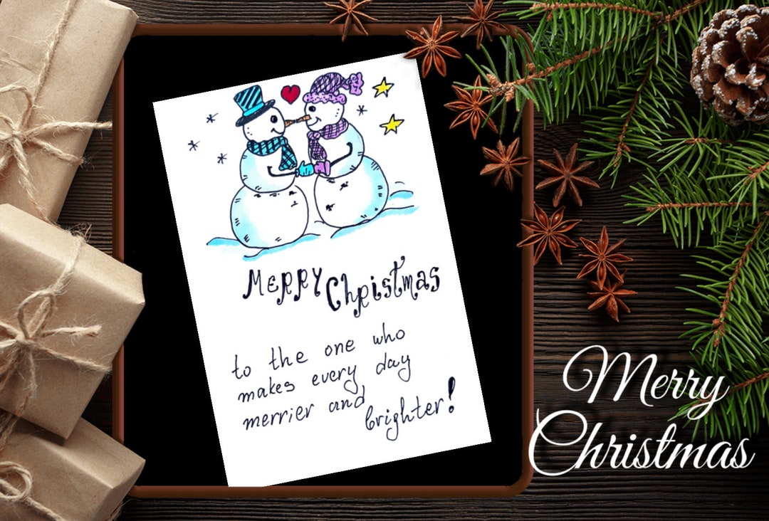 Merry Christmas Husband Card Print Love Message Christmas Card For Husband Christmas Card For