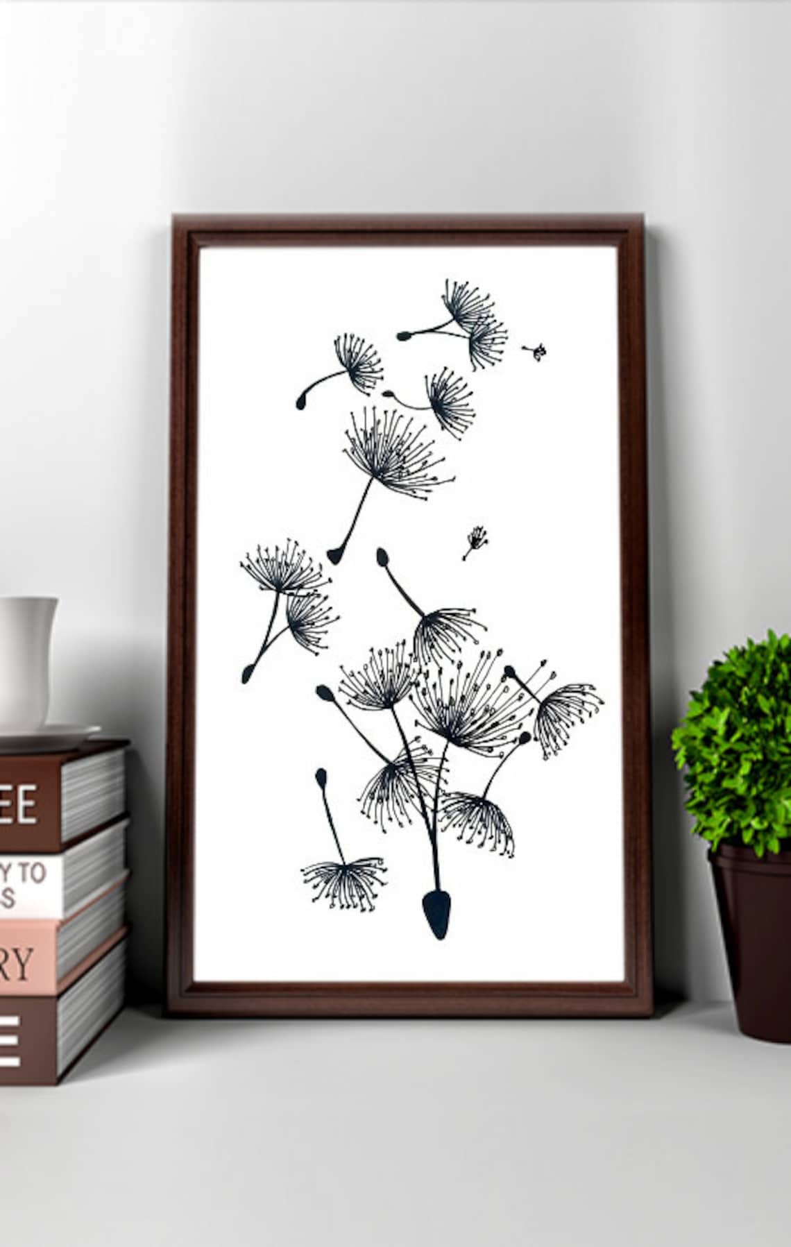 Dandelion Wall Art One Line Print. Dandelion Art Print. Flower Etsy UK