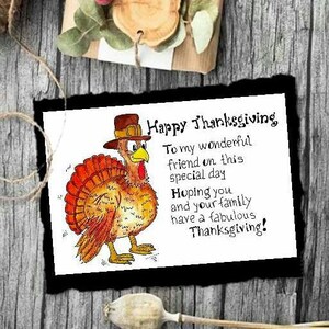 Wishing You Thanksgiving Card. Printable Greeting Thanksgiving Card with Turkey. Give Thanks Card for Friend. Turkey Thanksgiving Card.