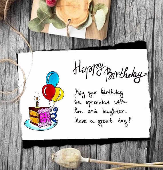 Happy Birthday Card With Quote. Cute Message Card. Printable - Etsy Sweden