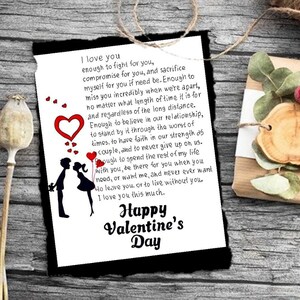 Te encanta la impresión de la tarjeta. Tarjeta de San Valentín con mensaje. Tarjeta de San Valentín del marido. Tarjeta romántica para él.