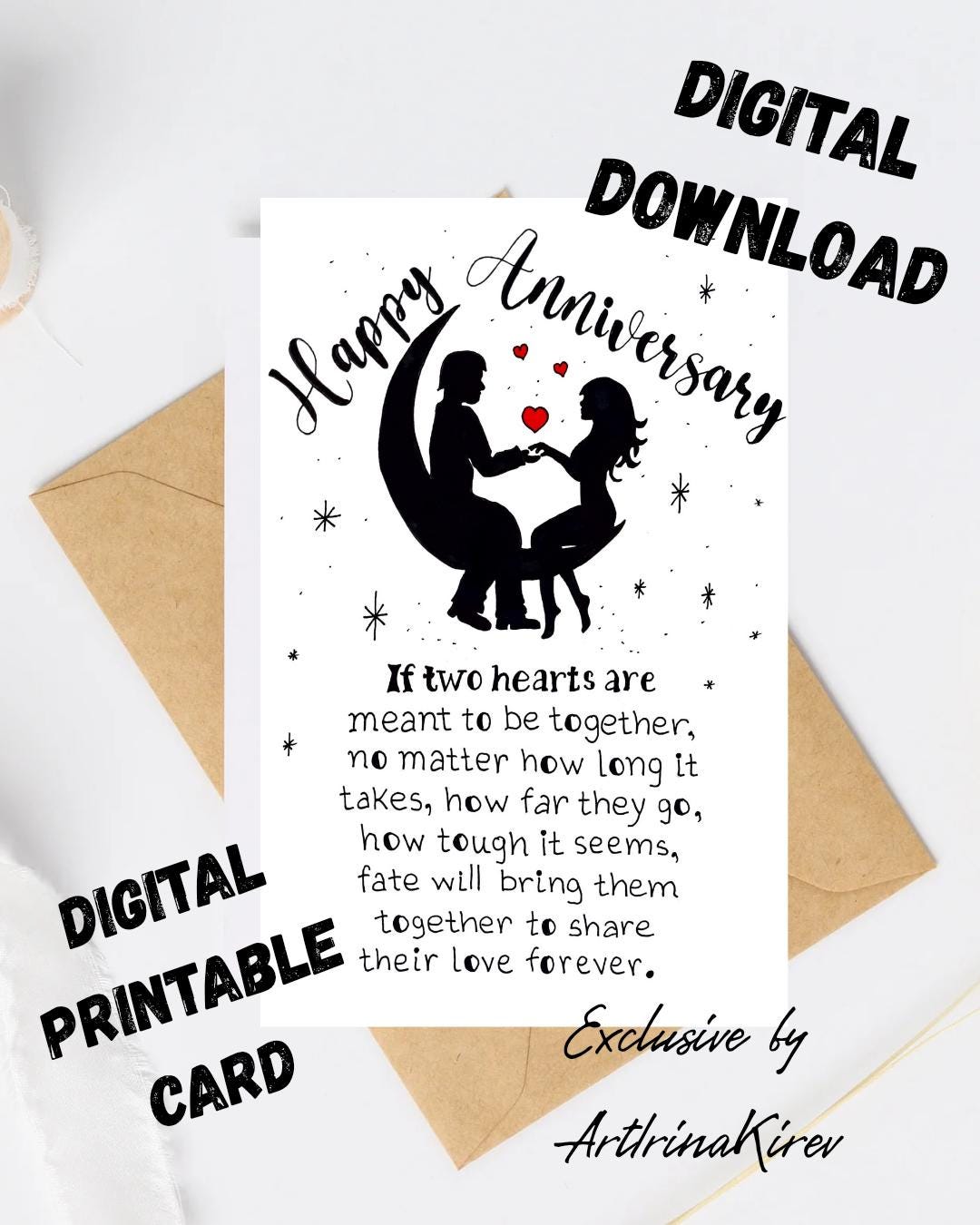 Husband Anniversary Printable Card. Happy Anniversary Card Gift for ...