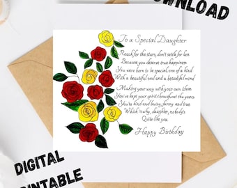 White Cotton Cards Geburtstagskarte 'To A Beautiful Daughter' – Handgefertigt, 22x22 Cm, Mit Roter Schleife