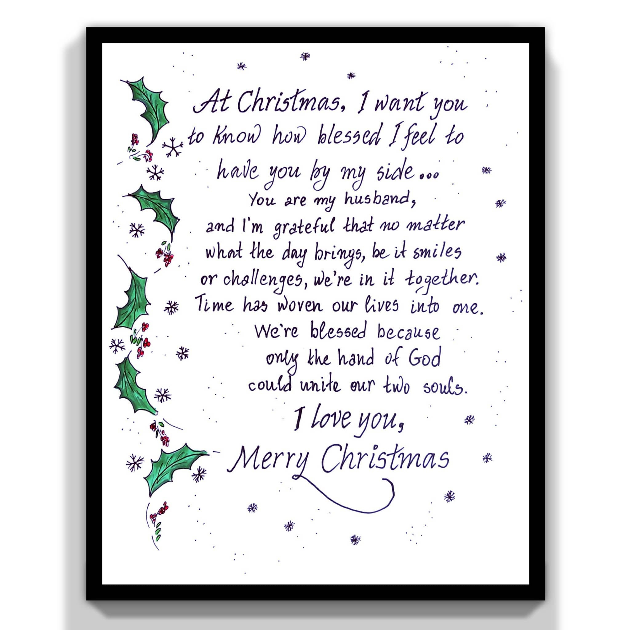 Christmas Love Message Card for Husband. to My Husband Christmas Printable Card. Christmas Gift