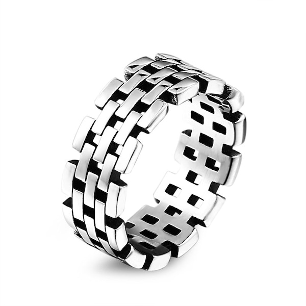 316L Stainless Steel chain shiny band ring Unisex - Best Quality