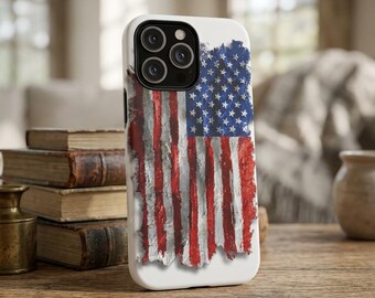 Distressed American Flag Phone Case | Patriotic USA Flag Phone Case, iPhone 17 16 15 14 13, Independence Day Phone Case