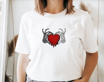 Goth Valentine's Day Shirt, Skeleton Valentine's Day Shirt, Spooky Valentine, Gothic Valentines, Creepy Valentine, Cute Valentine Tee