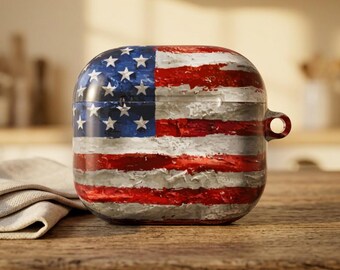 Distressed American Flag AirPod Case | USA Stars Stripes AirPod Case, 4th of July Summer AirPod Case
