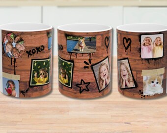 Personalisierte Foto-Collage-Tasse, Individuelle Bild-Tasse für Vatertag, Geburtstag-Bild-Tasse, Geschenk, personalisierte Bild-Collage-Tasse