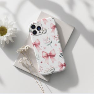Pink Coquette Phone Case, iPhone 16  Pro Max 15 Pro, Cute Pink Bow Phone Case, Aesthetic Phone Case, Mother&#39;s Day Present,