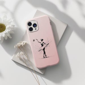 Ballerina Phone Case, Pink Phone Case, Ballet Dancer Phone Case, Gift for Dancers, Ballet Art, Aesthetic Phone Case for Ballerinas