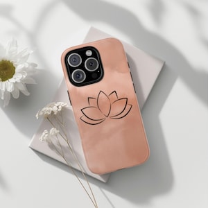 Lotus Flower Phone Case, Yoga Phone Case, Minimalist Design, Cute Cell Phone Cover, Gifts for Her, Floral Phone Case