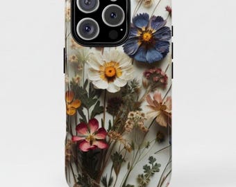 Floral Phone Case for iPhone, Botanical Phone Case, Vintage Flower Phone Case, iPhone 17 16 15 14, Google Pixel, Samsung Galaxy Phone Case