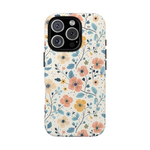 Floral Tough Phone Case, Durable Protective Cover, Trendy Nature Design, Gift for Her, Spring Accessory, Cute Flower Print