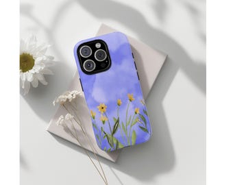Funda floral para teléfono, flores silvestres amarillas, bonita funda floral para teléfono, funda veraniega para teléfono, funda para iPhone 16 Pro Max, Samsung Galaxy, Google Pixel