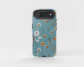 Wildflower Phone Case iPhone 17 16 15 14 13 Pro Max Plus Mini Samsung Galaxy S24 S23 S22 Google Pixel 9 8 7, Floral Aesthetic Phone Case