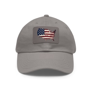 American Flag Baseball Cap, Patriotic Hat, Red White and Blue,  USA Map, Distressed Map with USA Flag, Dad Hat