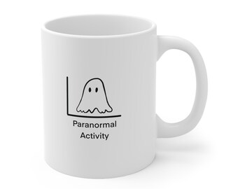 Taza con gráfico de fantasmas de actividad paranormal, taza de café de Halloween para la oficina, taza de Halloween para el trabajo, taza de café divertida