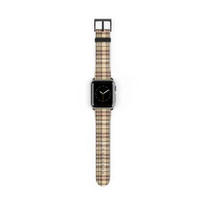 Chic Camel Plaid Watch Band, Stylish Wristband for Fashion Lovers, Perfect for Casual Outfits, Gift for Her, Trendy Accessory