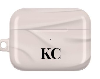Personalized AirPod Case, Elegant Marble Design, Customizable Gift for AirPods, Stylish Initials Accessory for Music Lovers, Gift for Her