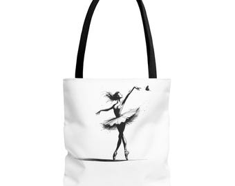 Ballet Dancer Tote Bag, Elegant Dance Lover's Tote Bag, Perfect Gift for Dancers, Art Enthusiasts, Ballerina Tote Bag