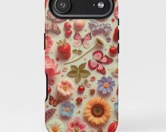 Funda floral para teléfono, diseño de flores silvestres, compatible con Samsung Galaxy S25, S24, S23, S22 y Google Pixel (modelos 17, 16, 15, 14 y 13), funda tipo collage, ideal para primavera y verano.