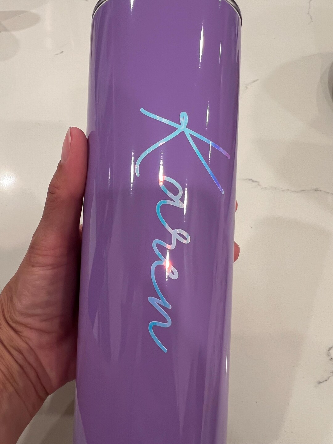 Custom Name Decal for Water Bottle, Holographic Opal Vinyl Name Decal ...