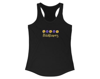 Wildflowers graphic tank top, graphic racerback tank, flower top, floral tank top, workout tank top