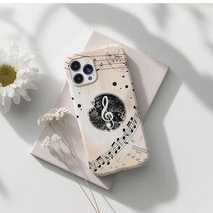Music Note Phone Case for Music Lovers, iPhone 16 15 14 13 Samsung Galaxy S25 S24 S23 Google Pixel, Gift for Music Lovers