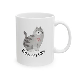 Crazy cat lady mug, cat coffee mug, gift for friend, gift for cat lover, cat mug, cute cat coffee mug
