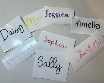 Custom Name Decal of Water Bottle, Vinyl Decal, Name Sticker, Custom text Decal, Vinyl Name Decal, Stanley Yeti Name decals, Wedding Decals