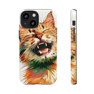 Vibrant Cat Phone Case - Cheerful Pet Lover Gift, Cute Cat Accessory, Cat Mom/Dad Gift, Fun Animal Phone Cover, Colorful Cat Art