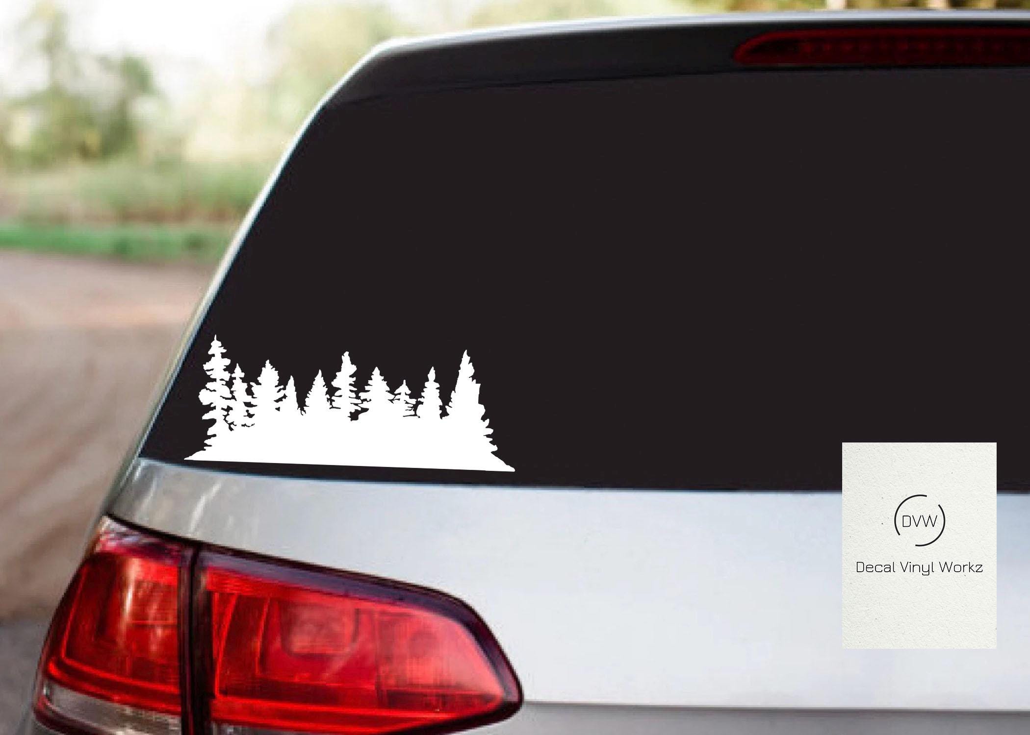Tree Road Sign Sticker Tree Scape Vinyl Decal | Forest Tree Silhouette Decal Sticker | Trees ...