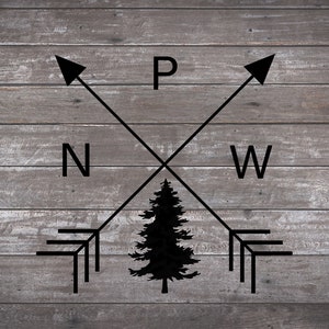 PNW decals | PNW Arrow Tree| car decal | Pacific Northwest Vibes | Tree and Arrow Decal |