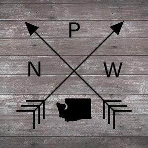 PNW Decal | PNW Arrow | pnw | Car Decal | Water bottle Decal | WA Decal  | Washington Decal