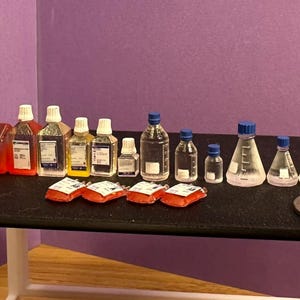 1/12 Miniatur Media Flaschen und Fläschchen und Blutbeutel für Diorama/Puppenhaus/Actionfigur