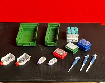 1/12 Scale Miniature Biology Lab Supplies for Diorama/Doll House
