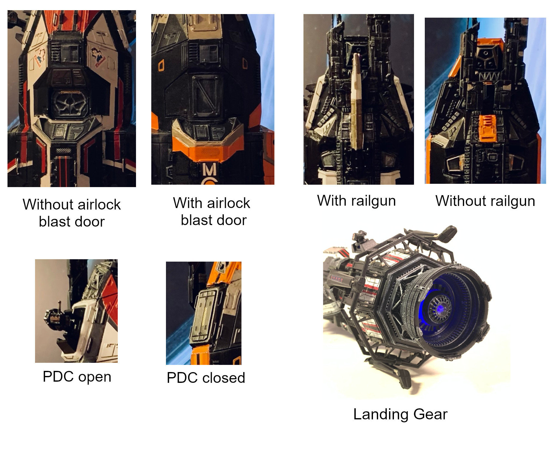 1/144 the Expanse Rocinante 3D Printing Files STL With Pdcs, Railgun