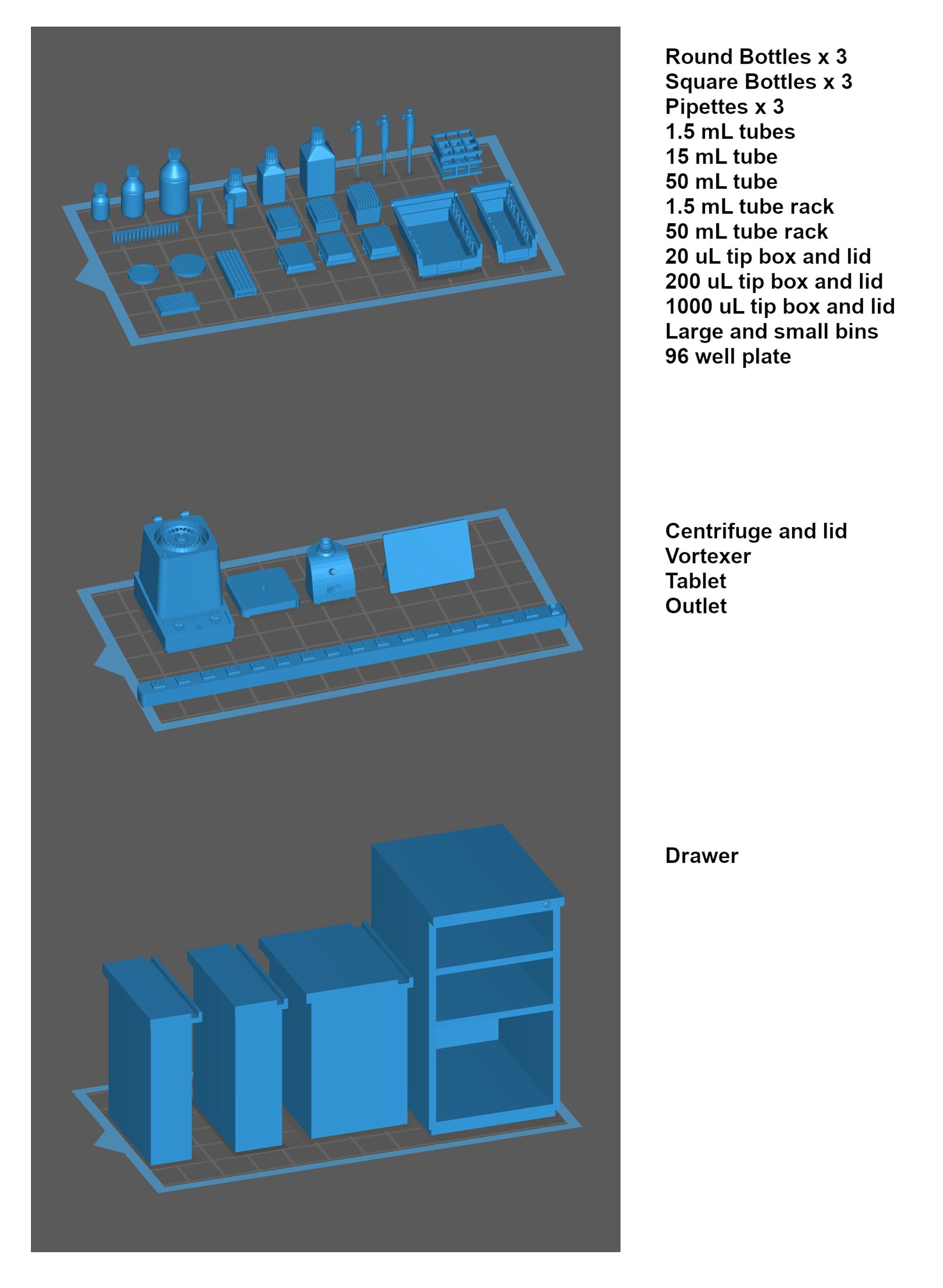 Over 30 1/12 Scale Molecular Biology Lab Items Stls for 3D Printing and ...