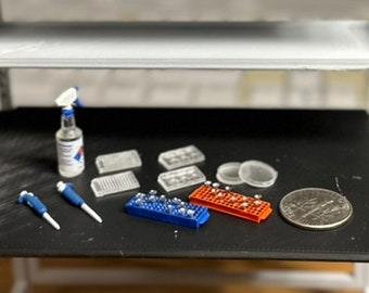 1/12 Scale Even More Miniature Biology Lab Supplies for Diorama/Doll House