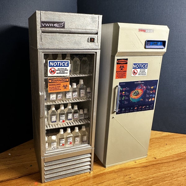 Réfrigérateur et congélateur de laboratoire 1/12 pour diorama (fichiers uniquement)