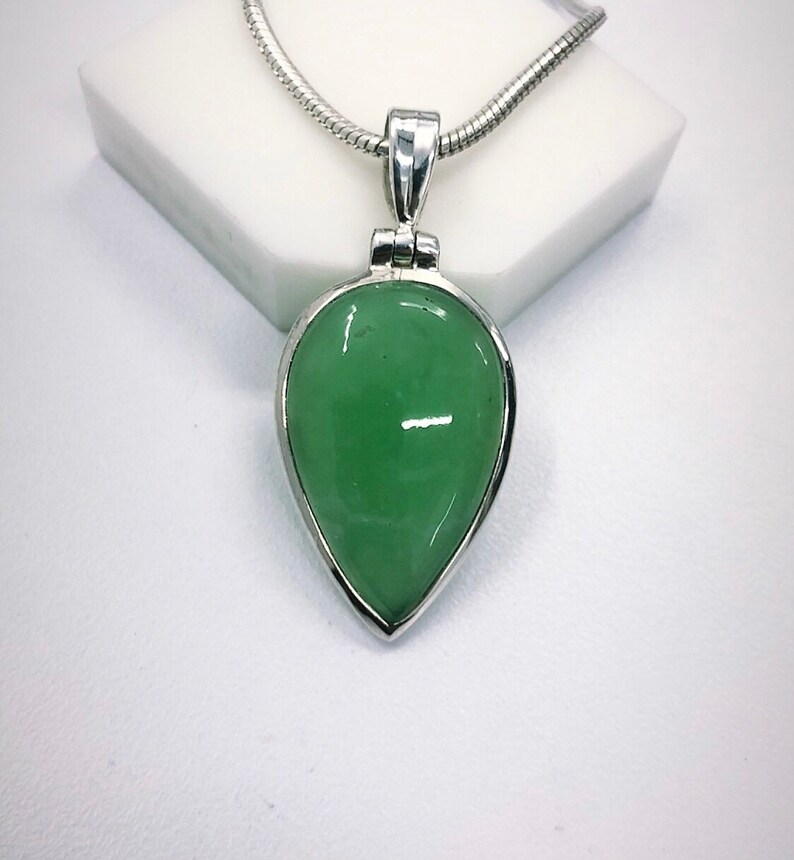 natural stone solid silver pendant free shipping. boho pendant Natural chrysoprase sterling silver pendant