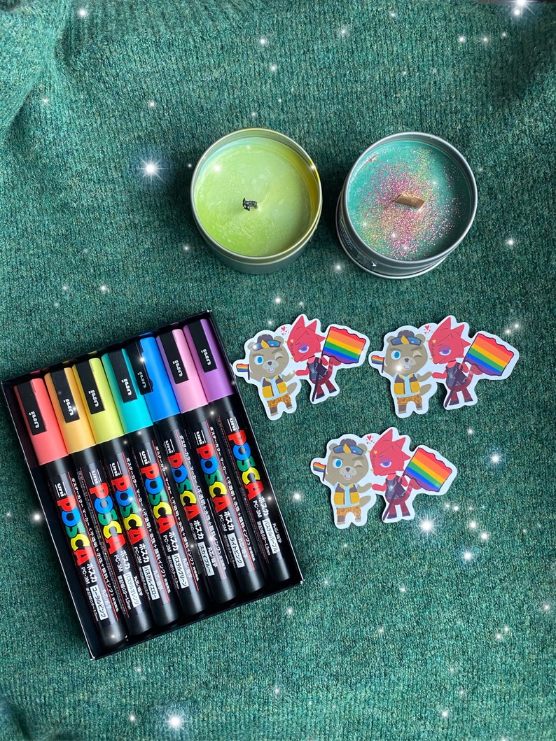 Animal Crossing CJ & Flick gay LGBTQ husbands pride flag Etsy