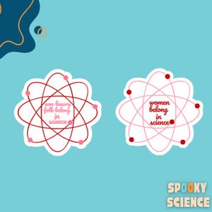 女性は科学に属し、非バイナリは科学に属します STEM女性ステッカー、STEMガールズ、細胞ステッカー、生物学ステッカー、科学ステッカー、