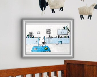 Nursery print,nursery wall art,children print,neutral nursery art,nursery wall decor,baby room deco,bird kids room print,cute kids art print