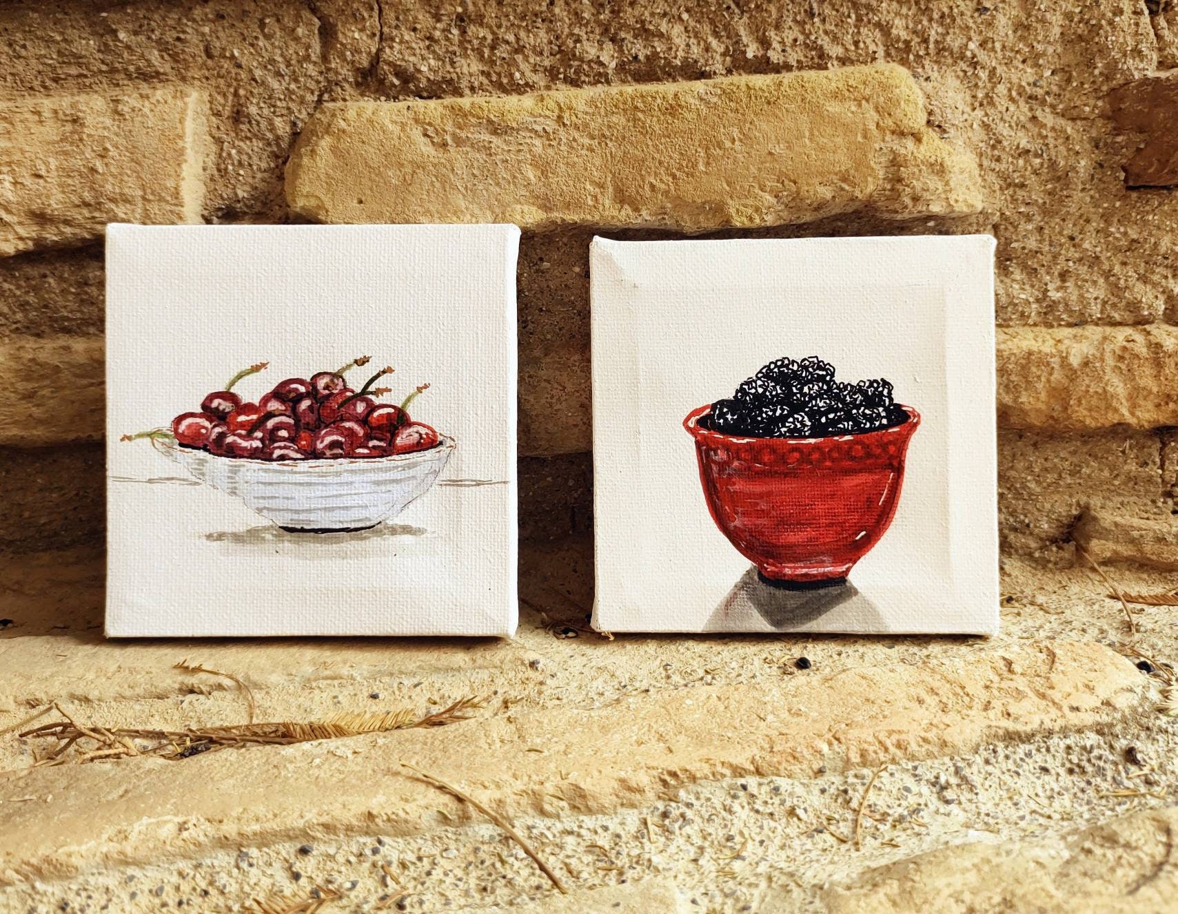 Set von 2 Gemälden Kunst für die Küche modernes Stillleben | Etsy