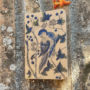 Mini notebook,portuguese tile decorated notebook,small handpainted notebook,illustrated unlined notepad,ecofriendly notebook,mini journal