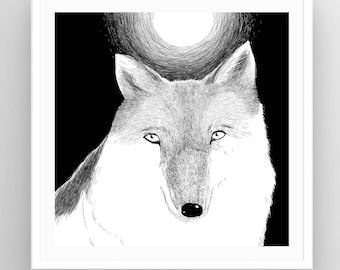 Wolf print,wolf wall art,grey wolf printable,wildlife print,wolf digital print,wildlife wall decor,black and white wolf,animal printable art