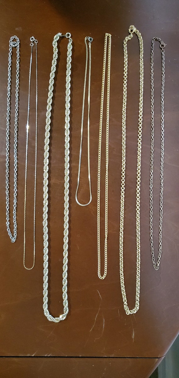 Set of 7 Vintage Chain Necklaces