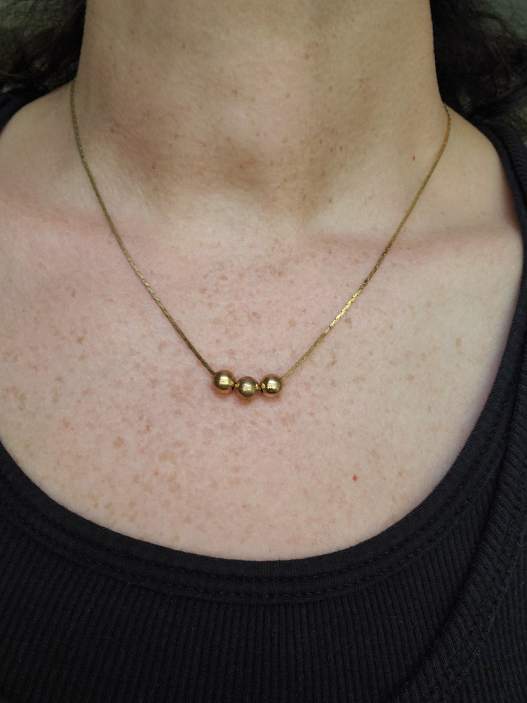 Gold Ball Vintage Chain Necklace - Etsy